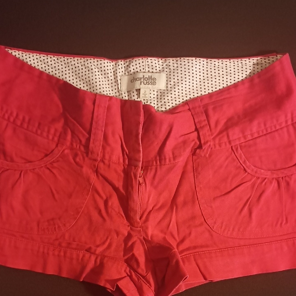 Charlotte Russe Red High Waist Shorts